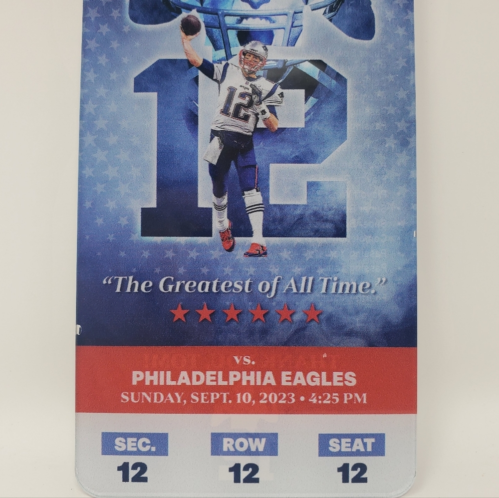 RARE Tom Brady GOAT Commemorative Retirement Ticket Game 9/10/23 Eagles-Patriots